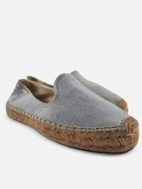 SOLUDOS Smoking Slipper Platform Gray Espadrille Sandals Organic Flatform 6.5